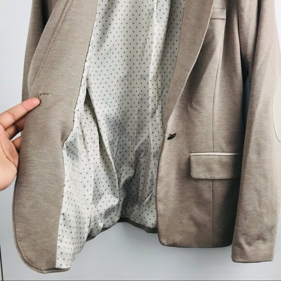 Dynamite Beige Cream Long Sleeve Elbow Patched blazer women Size S - Picture 11 of 13